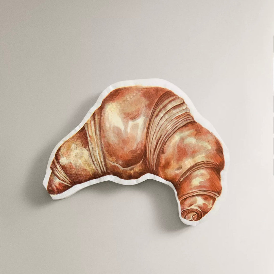 Croissant paper napkins from Hester & Cook, designed with watercolor style detailing.