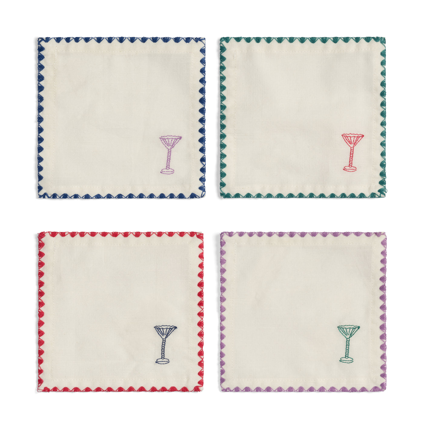 Zigzag cocktail napkins set of 4