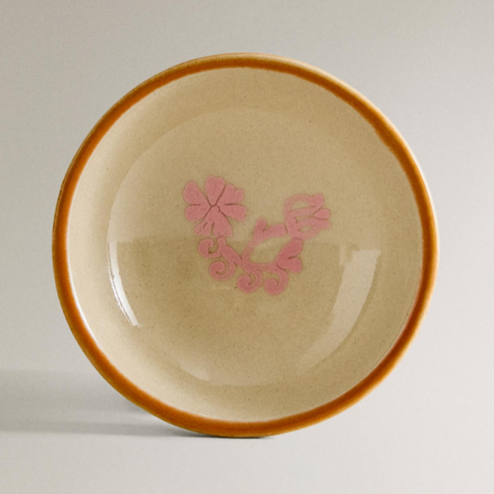 Small bowl with pink flowers