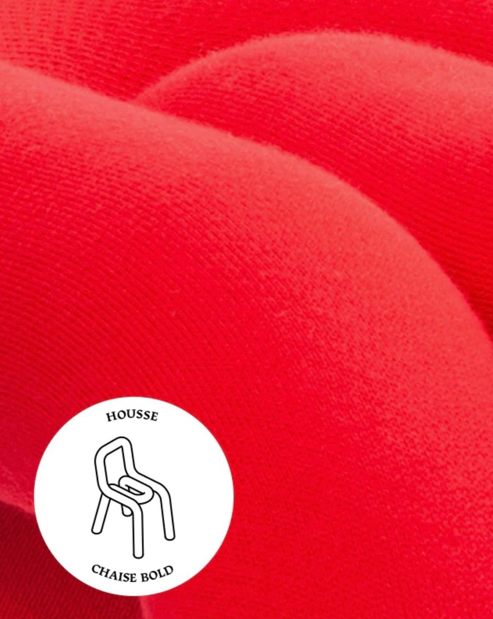 Red Moustache Bold stool with textured fabric.