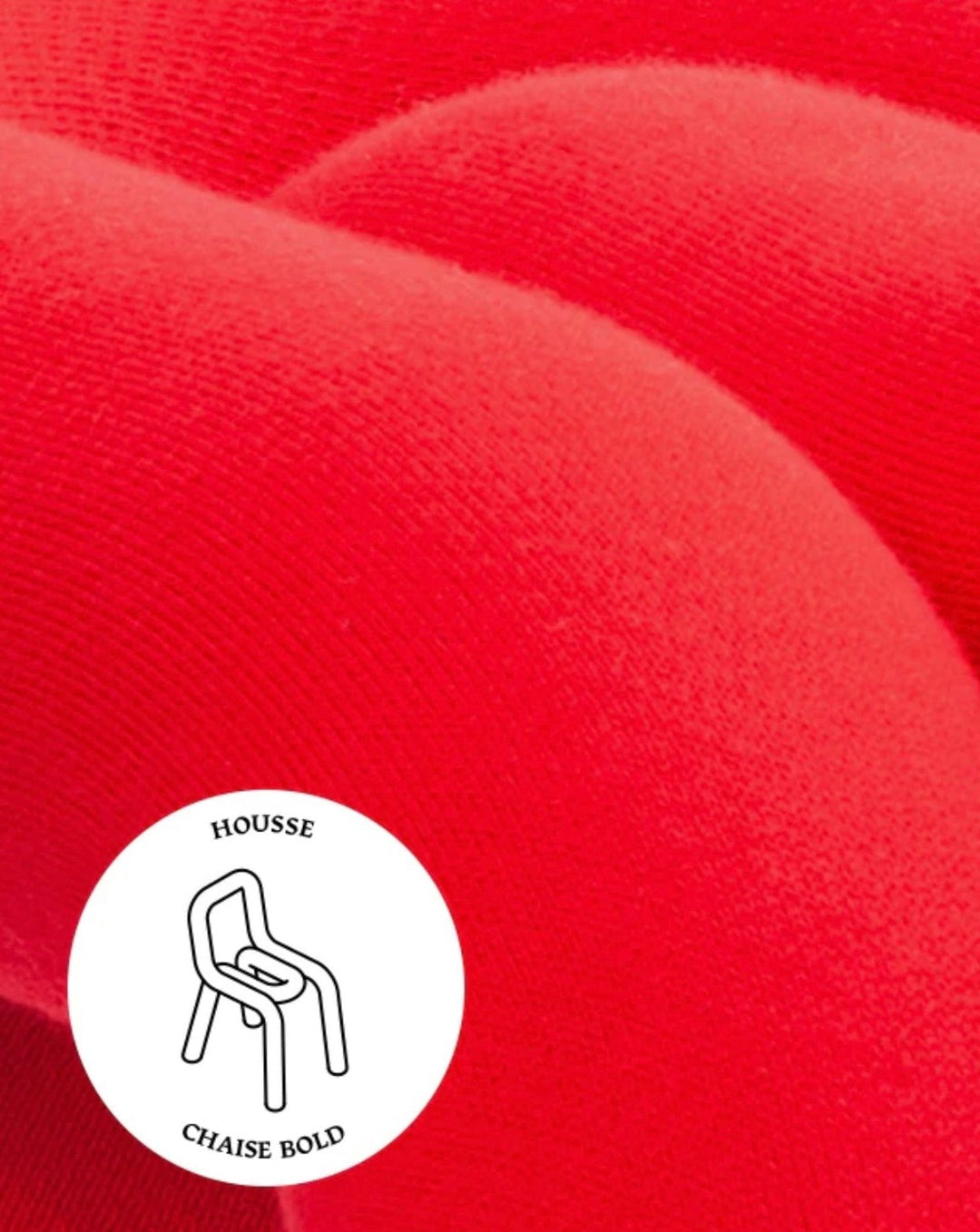 Red Moustache Bold stool with textured fabric.