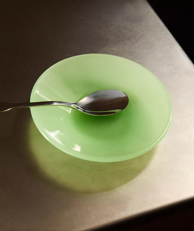 Green glass bowl