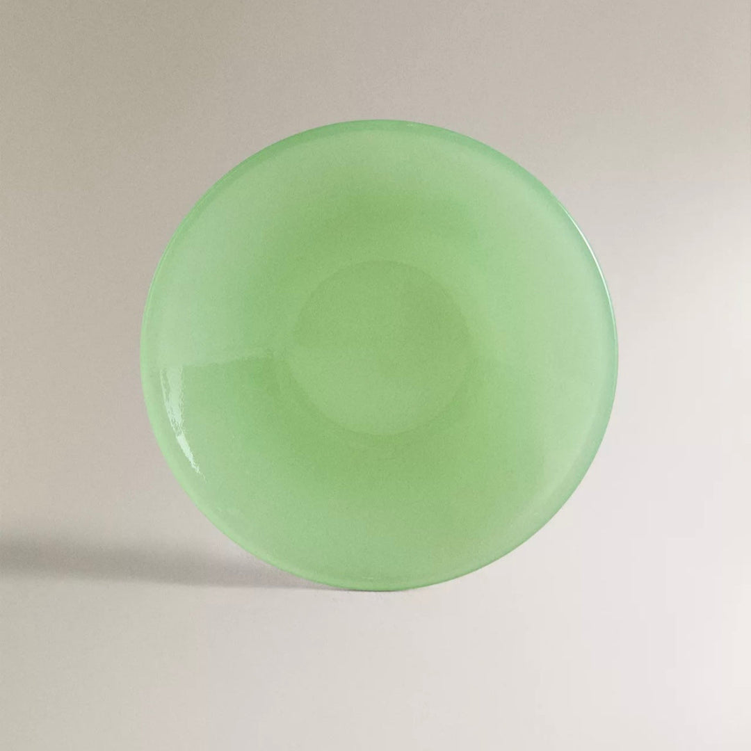 Green glass bowl