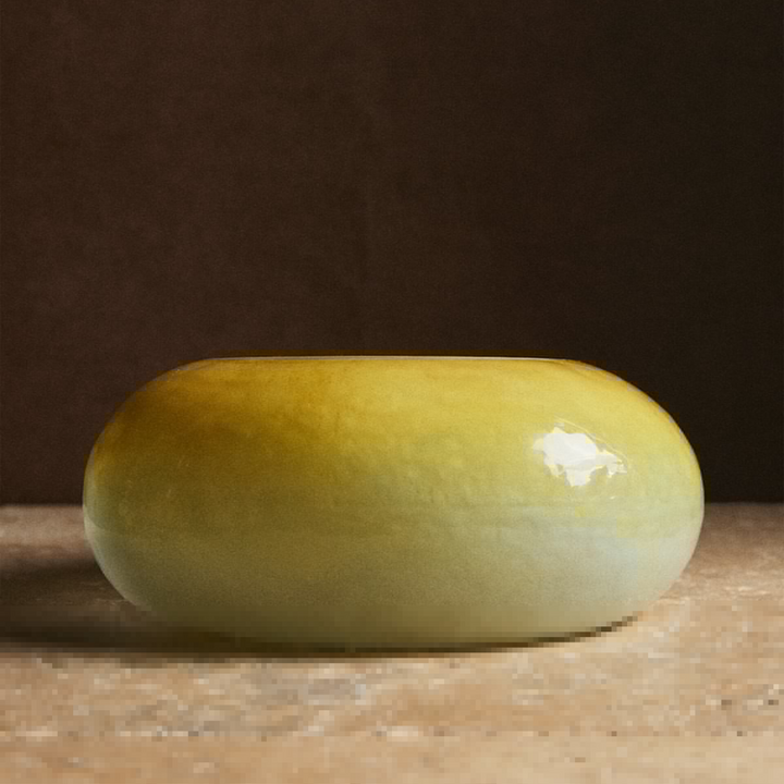 Nanushka for zara home glass painted bowl. yellow and clear