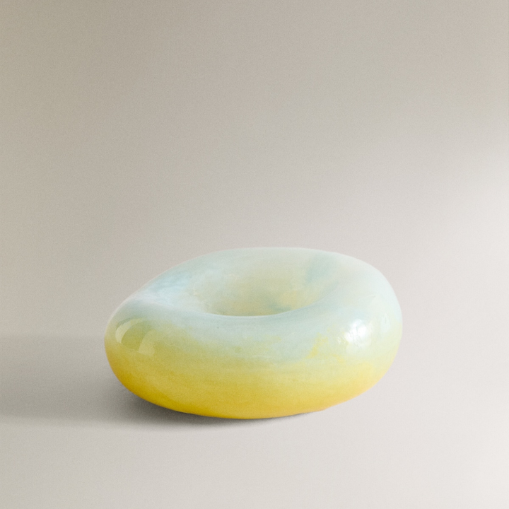 Nanushka for zara home glass painted bowl. yellow and clear