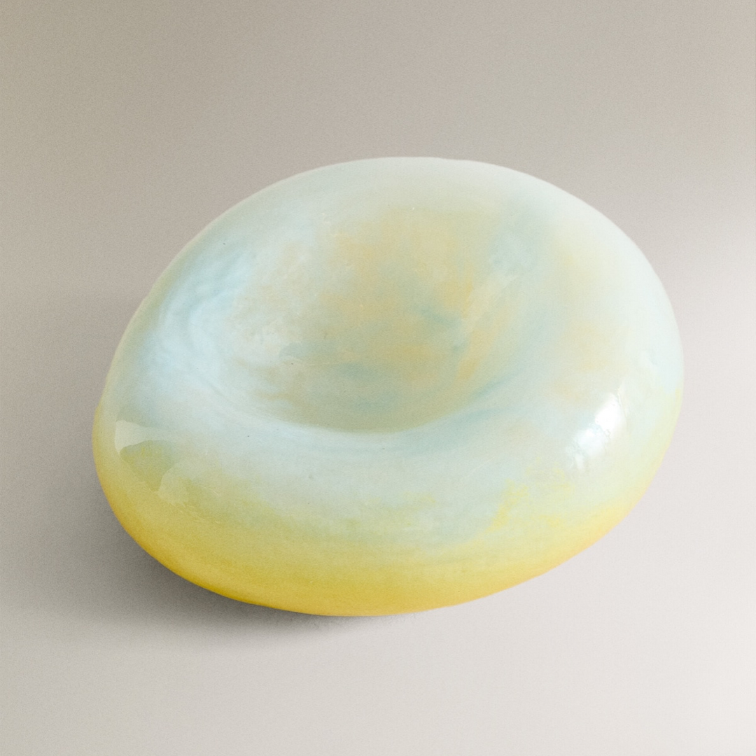 Nanushka for zara home glass painted bowl. yellow and clear