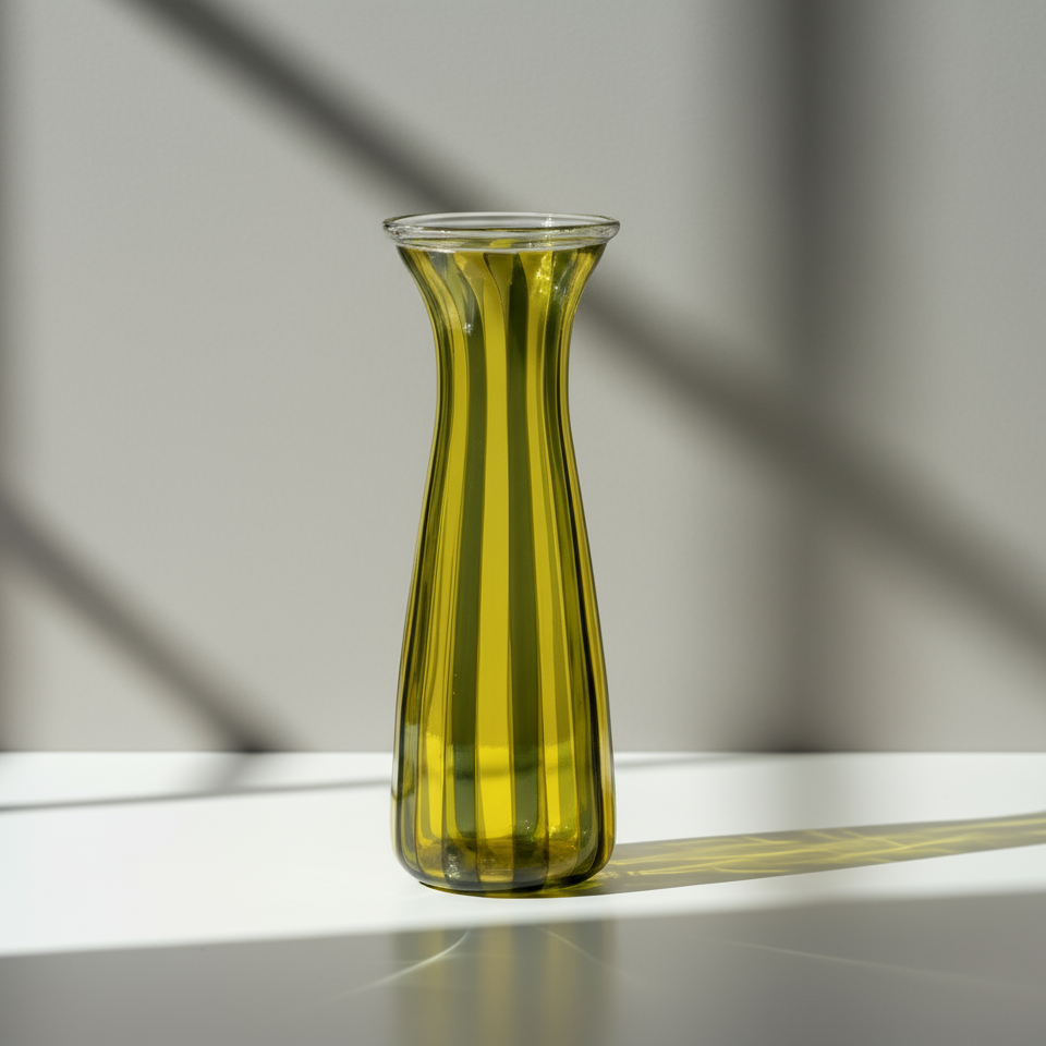 LagunaB Yellow and grey vase or jar. Murano at Shop Dessein Parke