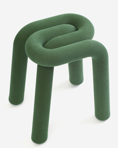 Bold Forest green stool. Original Bold stool by Big-Game for Moustache Editions  Made up of two identical tubular parts in metal embedded in each other, the Bold stool, following the chair before it, is an updated version of the tradition of a bended seat in tubular steel.   Each Bold stool comes with a unique identification code and a certificate of authenticity.   Made in Norway