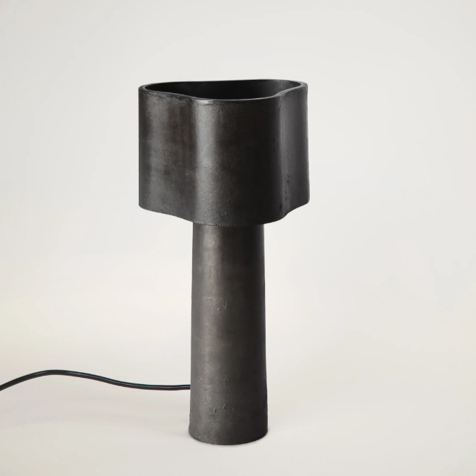 Coy Table Lamp Tall in Blackened Aluminium