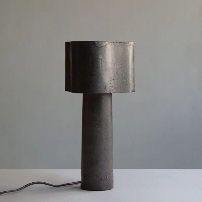 Coy Table Lamp Tall in Blackened Aluminium