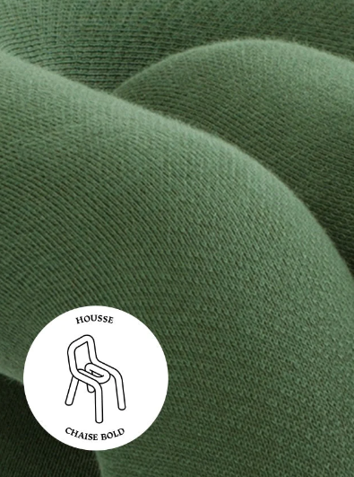 Forest green stool cover by Moustache, showcasing a soft, textured fabric.