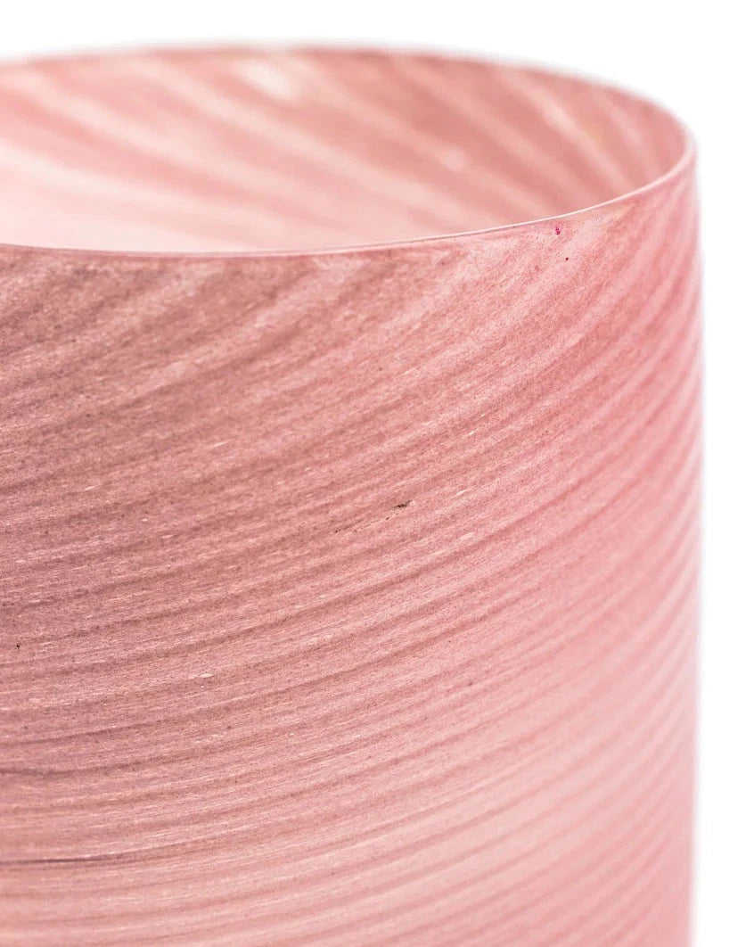 Pink "Dune" tumbler by LAGUNA-B with striped texture.
