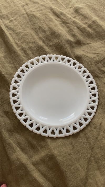 Swedish glass plate with heart border