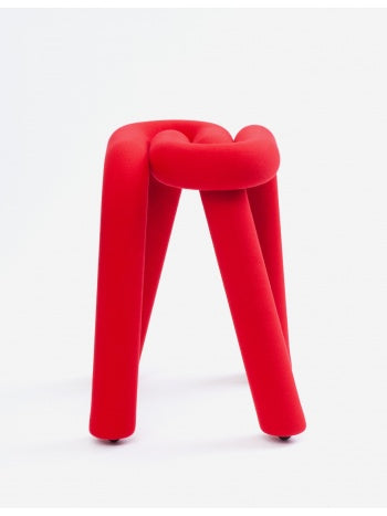 Shop Dessein Parke Red Bold stool by Big-Game for Moustache Editions Made up of two identical tubular parts in metal embedded in each other, the Bold stool, following the chair before it, is an updated version of the tradition of a bended seat in tubular steel.